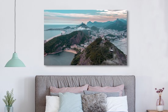 Paysage de montagne Rio de Janeiro toile 180x120 cm - impression photo sur toile peinture Décoration murale salon / chambre à coucher) / Villes toile Peintures XXL / Groot taille!