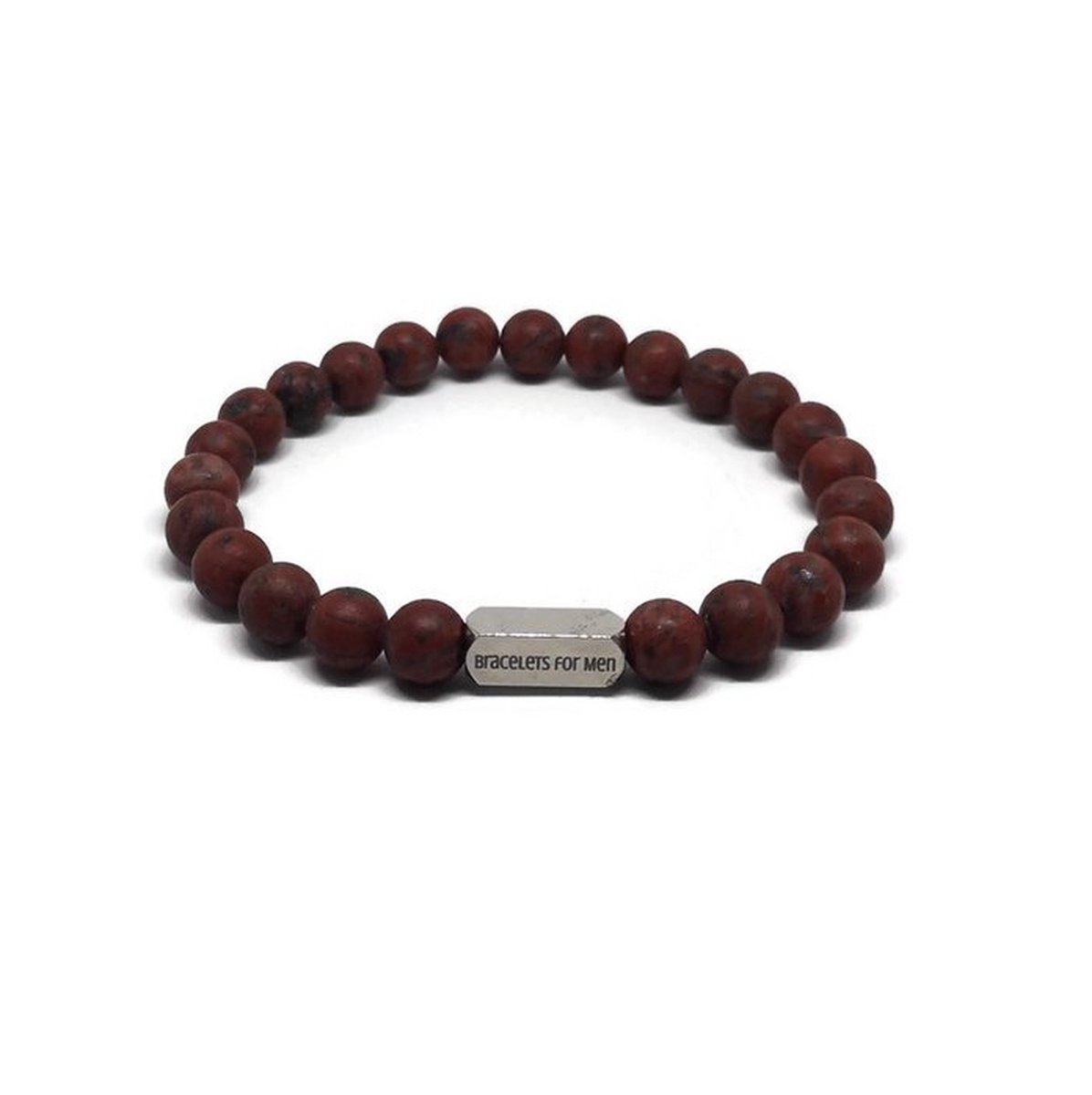Armband Heren - Natuursteen - Heren - Bruin - Casoria - 19cm