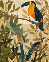 Vogels in de Winter Kunstdruk 40x50cm | Poster