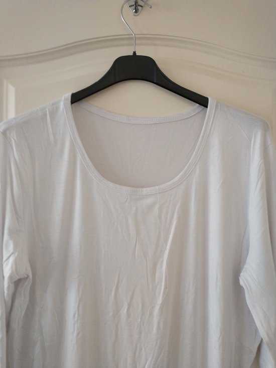 Dames T-shirt Jennie effen wit lange mouwen longsleeve maat L/XL