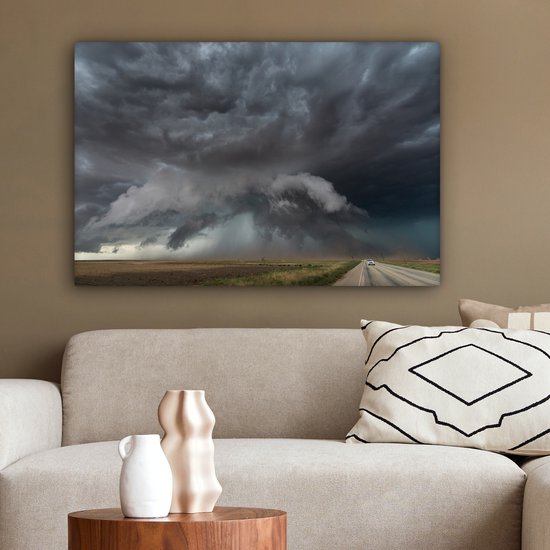 Peintures sur toile - Tornado Chase Texas - 90x60 cm - Décoration murale