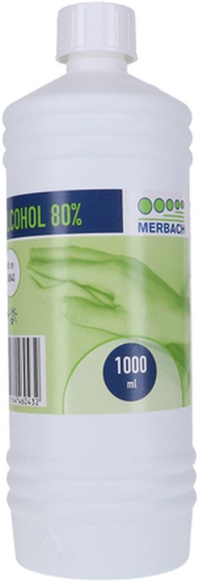Merbach alcohol 80% 1 liter navulverpakking