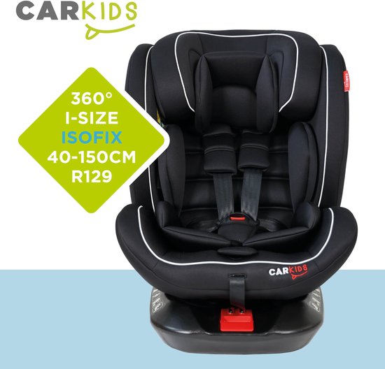 Carkids I-Size Autostoeltje Darcy 360° Draaibaar 40-150cm Isofix Zwart/Wit van CARKIDS. — afbeelding 5
