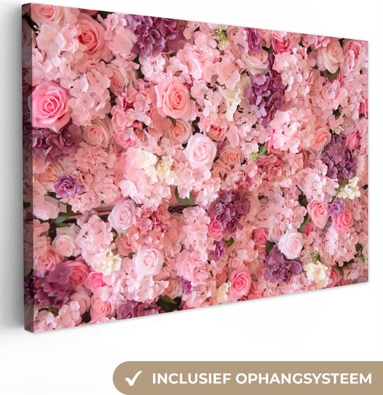 Peintures sur Toile Fleurs - Rose - Roses - 60x40 cm - Décoration murale