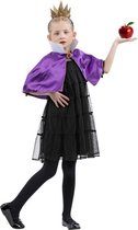 Smiffy's - Costume Roi Prins & Adel - Cape Méchante Reine avec Kroon Enfant Fille - Violet, Or - Taille Unique - Halloween - Déguisements