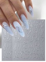 Nagelstickers nail art (2 velletjes - Zilver) - Nail Art Stickers - Nagelstickers Velletjes Zelfklevend - Nagellak stickers - Nagelstickers kinderen - Nail Art Stickers Decoratie - Nagel Stickers marmer
