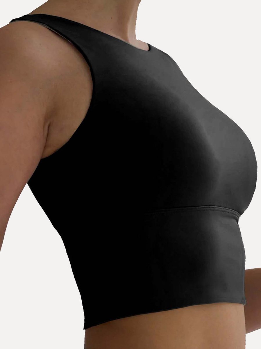 Namastae® Bh topjes dames | BH topjes dames volwassen | Bh shirt | Bh top dames | Zwart | Maat 40 (XL)