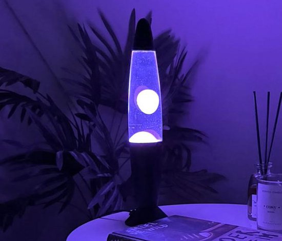 Lampe à lave - Lava Witte - Basis Noir - Éclairage LED - Éclairage d'ambiance pour adultes et enfants
