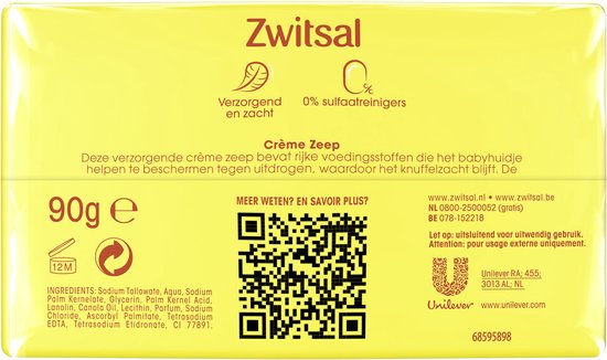 6x Zwitsal Crème Zeep Baby 4 x 90 gr van Zwitsal — afbeelding 4