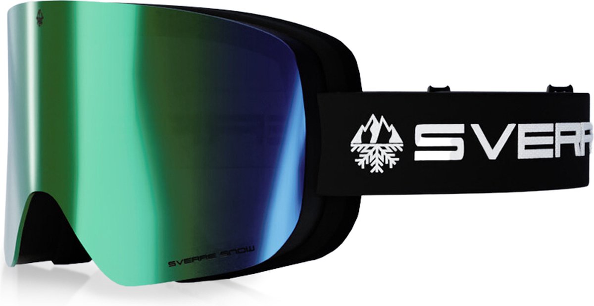 Skibril met groene magnetische lens - Anti-condens - Voor heren en dames - Inclusief harde beschermcase - 100% UVA & UVB bescherming