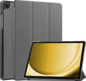 Hoes Geschikt voor Samsung Galaxy Tab A9 Hoes Luxe Hoesje Book Case - Hoesje Geschikt voor Samsung Tab A9 Hoes Cover - Grijs .