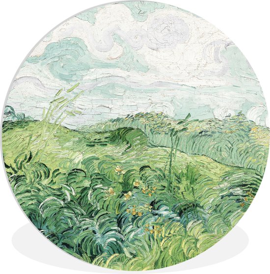 WallCircle - Wandcirkel ⌀ 150 - Van Gogh - Kunst - Oude meesters - Veld met groen koren - Ronde schilderijen woonkamer - Wandbord rond - Muurdecoratie cirkel - Kamer decoratie binnen - Wanddecoratie muurcirkel - Woonaccessoires