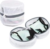 Set de 2 sacs à linge zippés - Séparateur de linge moderne pour machine à laver - Filet à linge pour soutiens-gorge, sous-vêtements et vêtements délicats - Wit