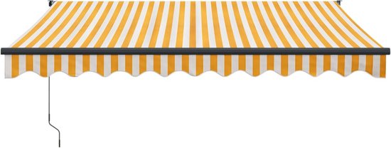 vidaXL - Store banne - automatique - extensible - 3x2,5 - m - jaune - et - blanc