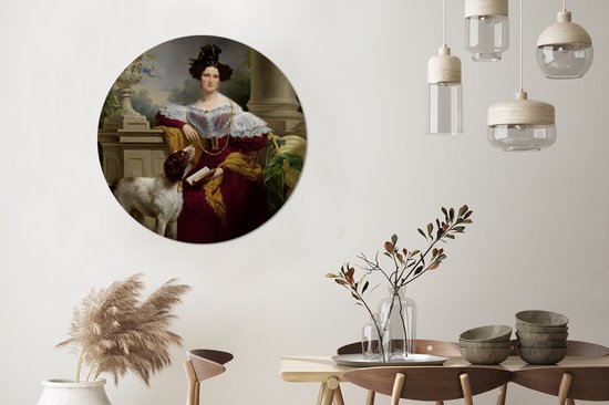 Portrait d'Alida Christina Assink - Peinture de Jan Adam Kruseman Sticker mural cercle papier peint 100x100 cm / cercle papier peint / cercle mural / cercle vivant - autocollant & découpe ronde