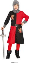 Guirca - Costume de Guerrier Médiéval et Renaissance - Ridder Médiéval de la Table Carrée Ricardo - Garçon - Rouge, Noir, Argent - 3 - 4 ans - Déguisements - Déguisements