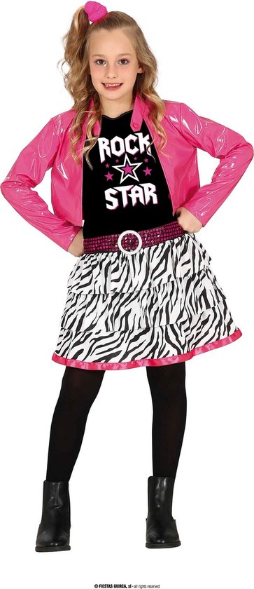 Guirca -Roze Rock Superstar Rosie - Meisje - roze - jaar - Carnavalskleding - Verkleedkleding