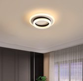 Goeco Plafondlamp - 20cm - Klein - LED - 24W - 2600LM - Zwarte - Ronde - Acryl - 3000K - Warm Wit Licht - Voor Woonkamer, Slaapkamer, Hal, Keuken
