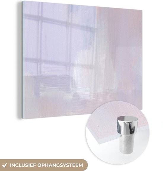 MuchoWow® Glasschilderij 40x30 cm - Schilderij acrylglas - Pastel - Verf - Design - Foto op glas - Schilderijen