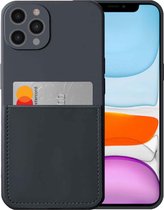 Smartphonica iPhone 11 Pro Max siliconen hoesje met pashouder en zachte binnenkant - Zwart / Back Cover geschikt voor Apple iPhone 11 Pro Max