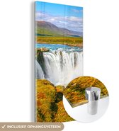MuchoWow® Glasschilderij 60x120 cm - Schilderij acrylglas - Waterval - Water - Natuur - Foto op glas - Schilderijen