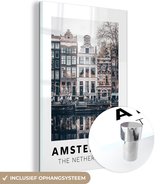 MuchoWow® Peinture sur Verre - Amsterdam - Nederland - Maisons - 100x150 cm - Peintures sur Verre Acrylique - Photo sur Glas