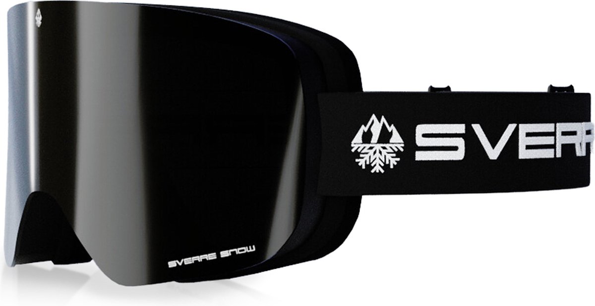 Skibril met zwarte magnetische lens - Anti-condens - Voor heren en dames - Inclusief harde beschermcase - 100% UVA & UVB bescherming