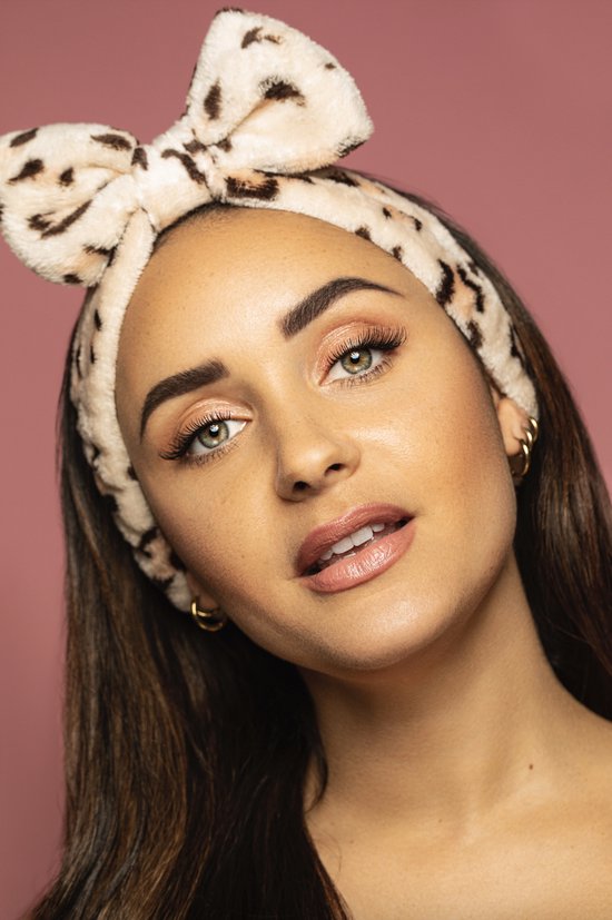 SilverAndCoco - OMG Hairband Bow Bandeau élastique épais et moelleux pour le maquillage / OMG ! Terry Fleece Maquillage Spa Sommeil Bandeaux à cheveux Femmes / Élastique Filles Maquillage Bandana - Grijs