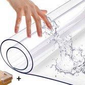 Lenx Protège-table transparent - 100x200cm - Épaisseur : 2,2 mm - Y compris 4 protections d'angle - Toile cirée - 100% Transparent - Nappe - Haute qualité