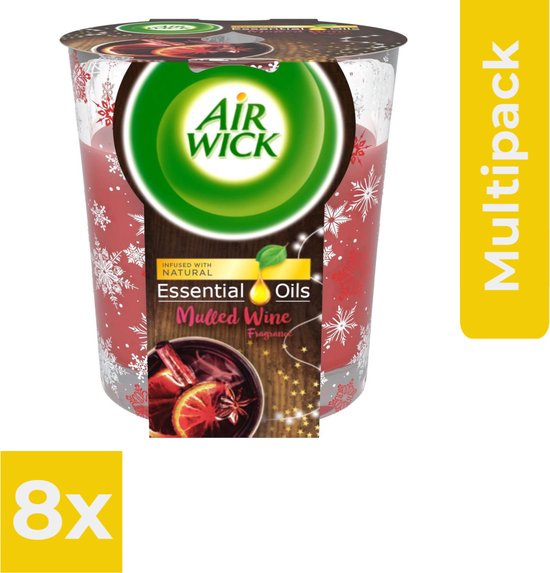 Airwick Geurkaars Essential Oils Mulled Wine - 6 stuks - Voordeelbundel - Voordeelverpakking 8 stuks