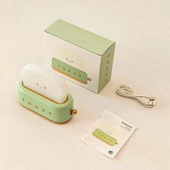 Toast Lamp - Kinderkamer Nachtlampje - Kindvriendelijk - USB Oplaadbaar - Draadloos Nachtlamp Grone van Grone — afbeelding 4