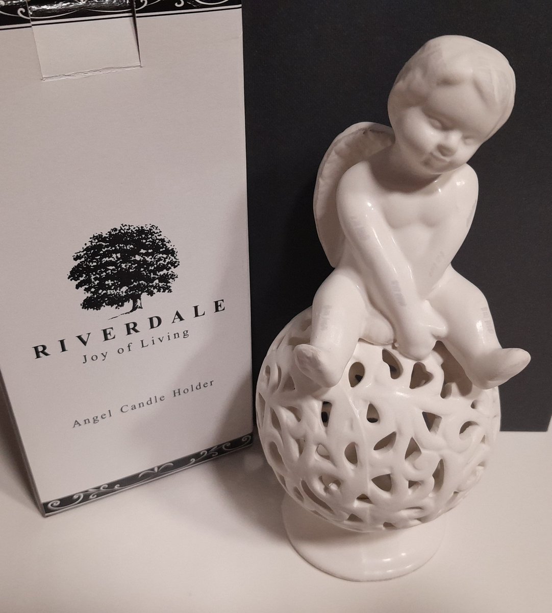 Riverdale Joy of Living - Kaarsenhouder - Angel Candle Holder - Wit