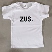 KLEINE FRUM - ZUS. tshirt - wit - maat 62, 68, 74, 80, 86 - geboorte - aankondiging - grote zus - zwangerschap - shirt - ik word grote zus - kraamcadeau