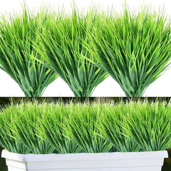 7 Bundels Kunstbloemen voor Outdoor Indoor Decoratie Plastic Faux Bloemen Bruiloft Decor UV Bestand Nep Boeket Struiken Planten Thuis Tuin Veranda Venster Decor