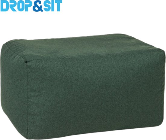 Drop & Sit Poef Duurzaam en van 100% Gerecyclede Petflessen - Groen - Waterafstotend - 55x75x45cm - Voor Binnen en Buiten