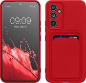 kwmobile telefoonhoesje geschikt voor Samsung Galaxy A54 5G - Hoesje met pasjeshouder - TPU case in rood