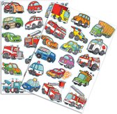 Stickers - Auto's en Vrachtauto's Cartoonstyle - Scrapbook Hobby DIY Stickervel - 2.2-4cm - 34 Stuks