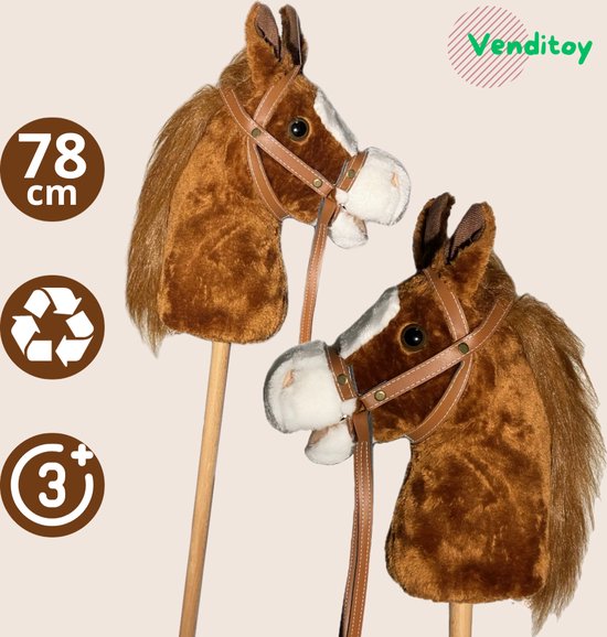 Venditoy – Stokpaard – Deluxe - Hobbyhorse Stok Paard - Hobby horse - stokpaardje speelgoed – bruin
