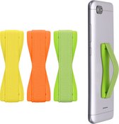 kwmobile vingerhouder voor smartphone - Vingergreep voor telefoon - Zelfklevende finger holder - Set van 3 - In lichtgroen / geel / oranje