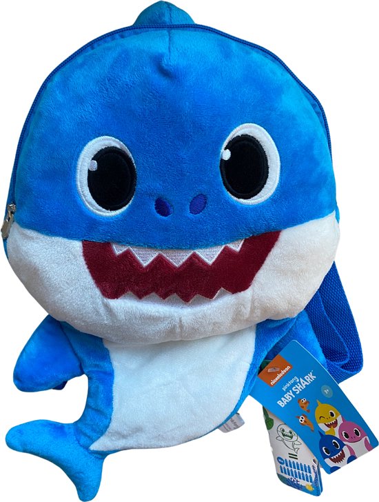 Pluche Knuffel Rugzak Baby Shark - Blauw - Eco Pluche