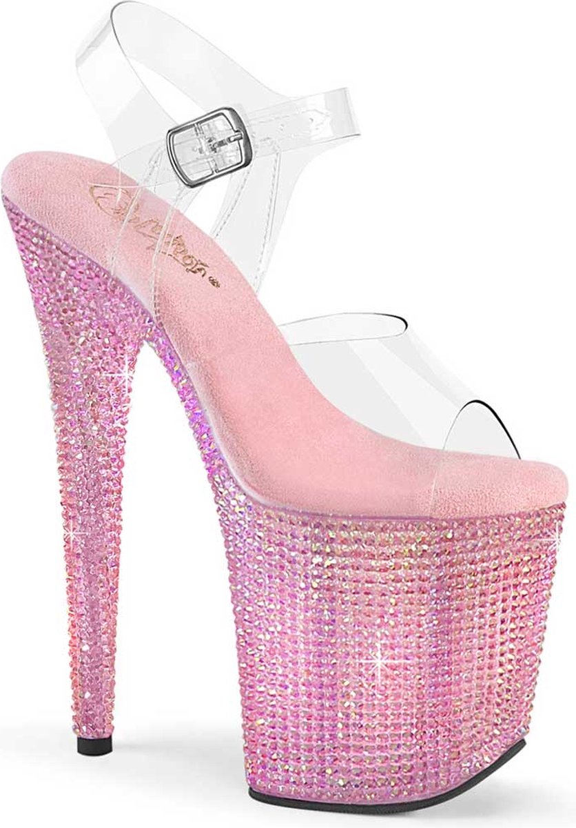 Pleaser - BEJEWELED-808RRS Sandaal met enkelband, Paaldans schoenen - US 7 - 37 Shoes - Roze