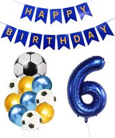 Ballon chiffre 6 | Snoes Champions Voetbal Plus - Forfait Ballons | Blauw et Or