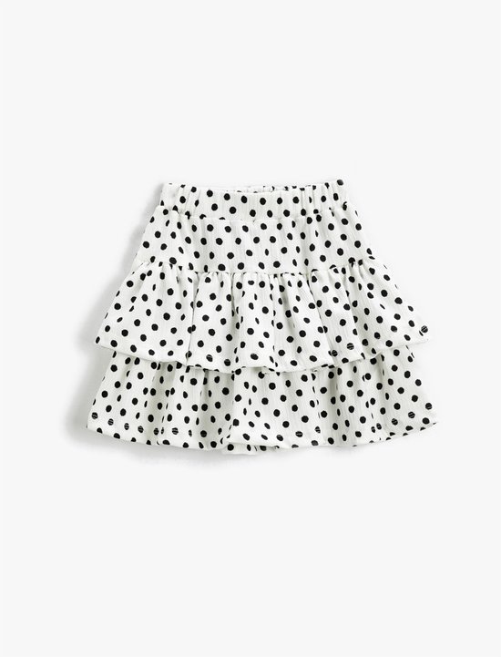 Koton Gegolfde rok Polka Dot Rok Met Ruches