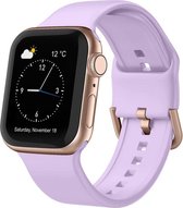 By Qubix Soft siliconen bandje met gespsluiting - Lavendel - Geschikt voor Apple Watch 42mm - 44mm - 45mm - Ultra - 49mm - Compatible Apple watch