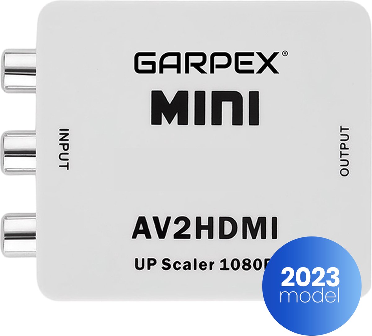 Garpex® AV naar HDMI Adapter – Tulp naar HDMI Converter - HDMI Switch – Geschikt voor Wii naar HDMI – 1080P Full HD – Inclusief USB-voedingskabel