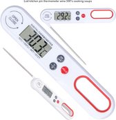 Thermomètre de cuisine numérique - Thermomètre à viande - Thermomètre BBQ - min 50° C à 300° - Wit