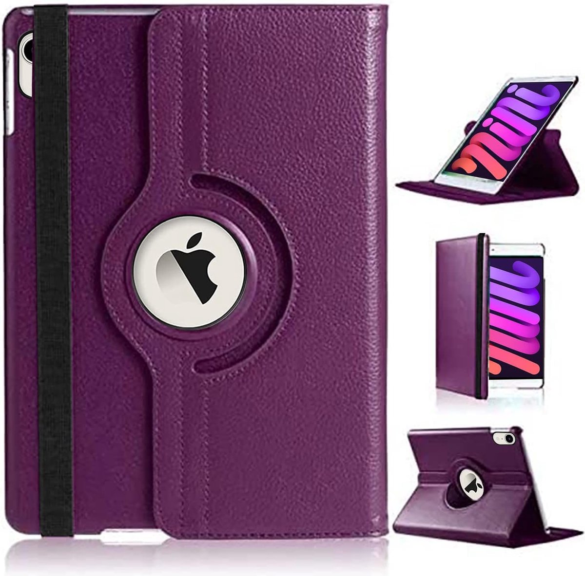 Tablethoes Geschikt voor: iPad Air 2020 / 2022 Hoes (10.9 inch) - iPad Air 4 / 5 hoesje 360° draaibaar (paars)