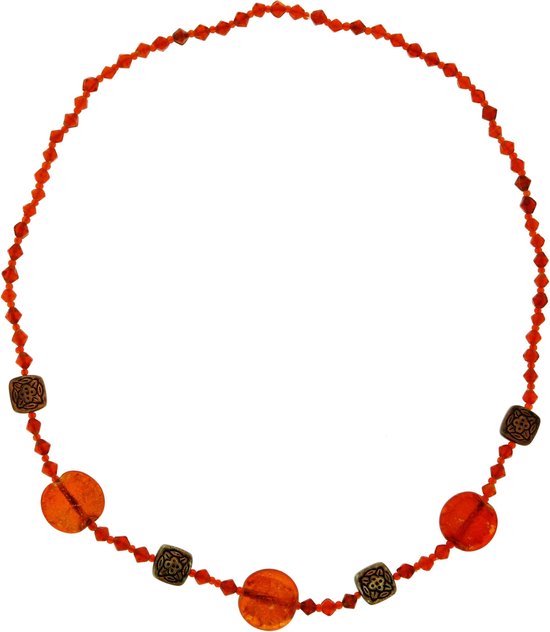 Behave Long collier de perles orange