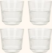 OTIX Waterglazen - Limonadeglazen - 270 ml - set van 4 - Transparant - Glas - Stapelbaar