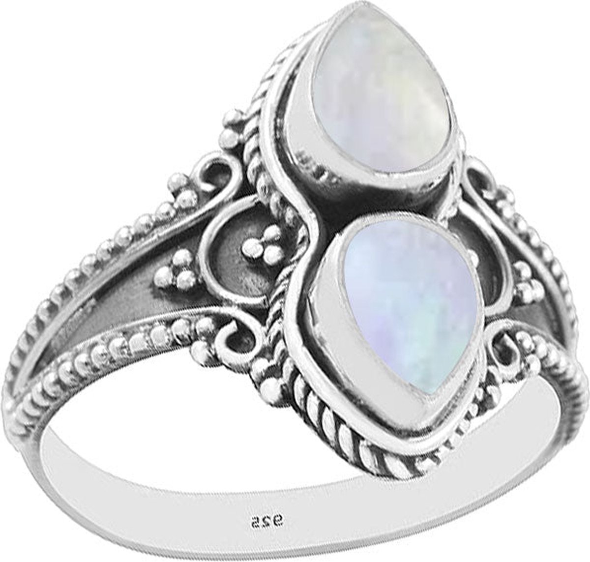 Jewelryz | Liora | Ring 925 zilver met maansteen | 19.00 mm / maat 60